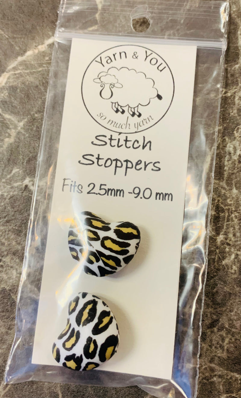 YAY! Stitch Stoppers - White Leopard Print Hearts