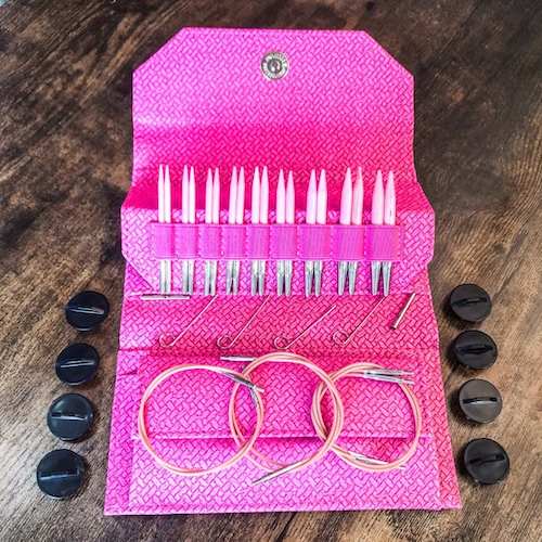 Lykke 3.5" Blush Basketweave Interchangeable Needle Set