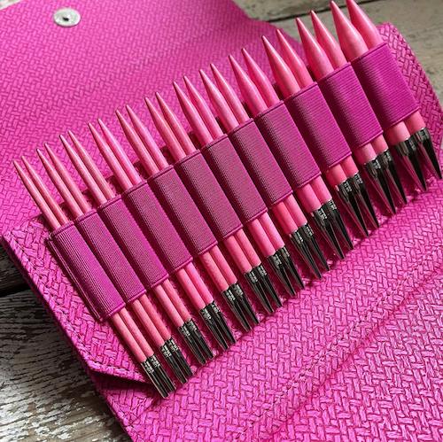 Lykke 5" Blush Basketweave Interchangeable Needle Set